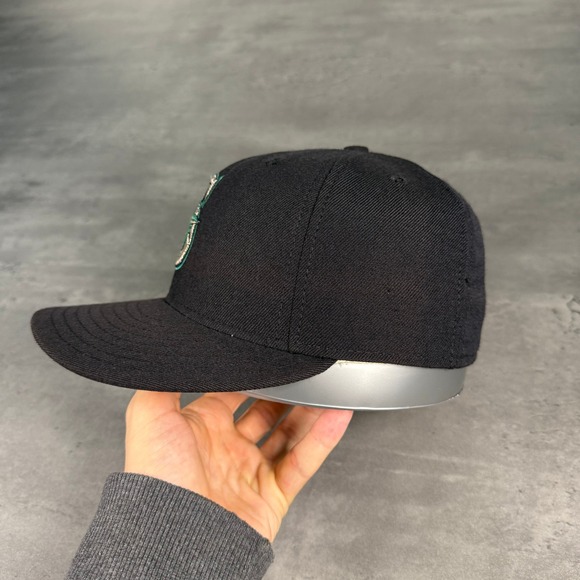 Vintage Seattle Mariners Hat New Era Fitted Cap 6 7/8 Wool USA Made 59Fifty - Picture 3 of 8